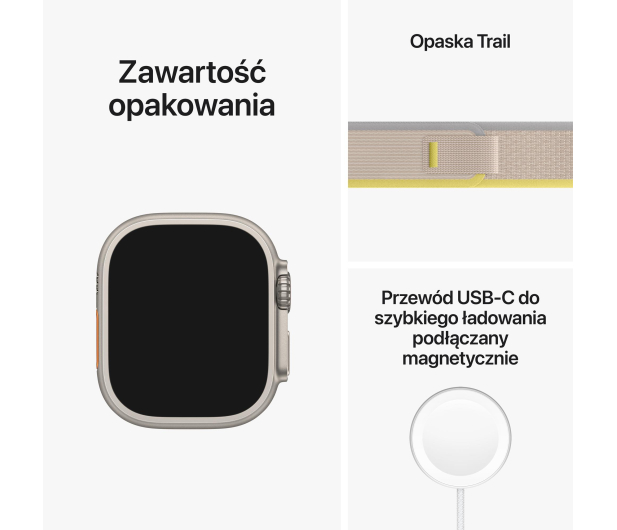 Apple Watch Ultra Titanium/Yellow Beige Trail Loop M/L LTE - 1070882 - zdjęcie 9